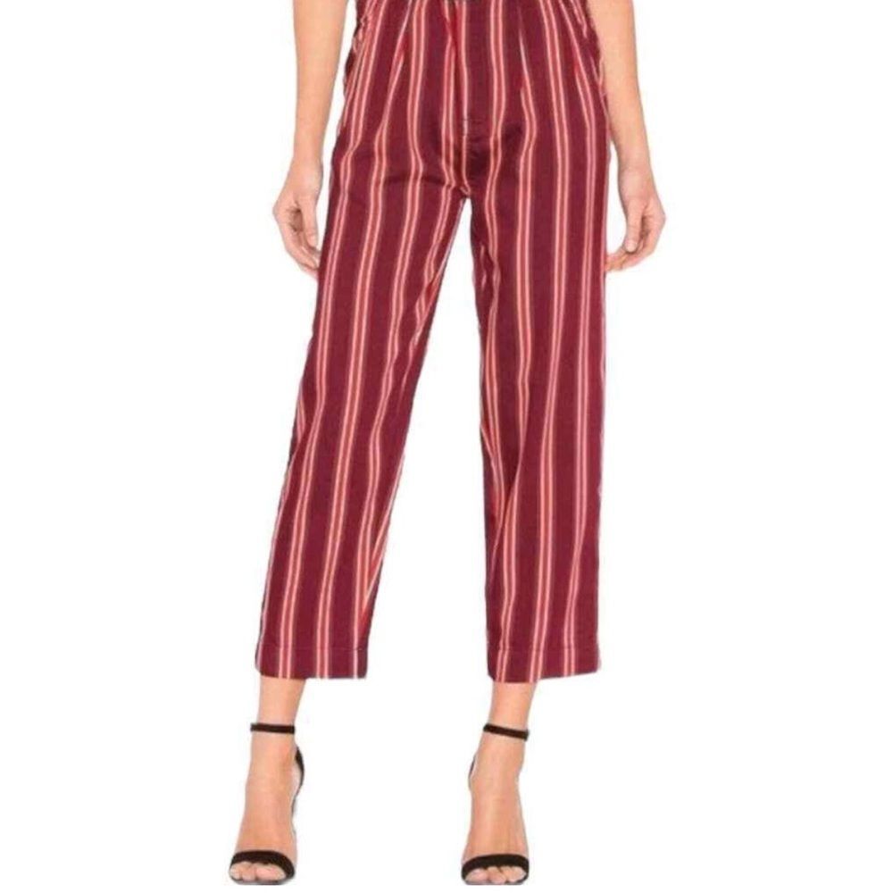 Women’s white stag high waisted cropped striped pants size 12